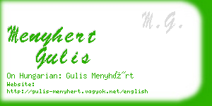 menyhert gulis business card